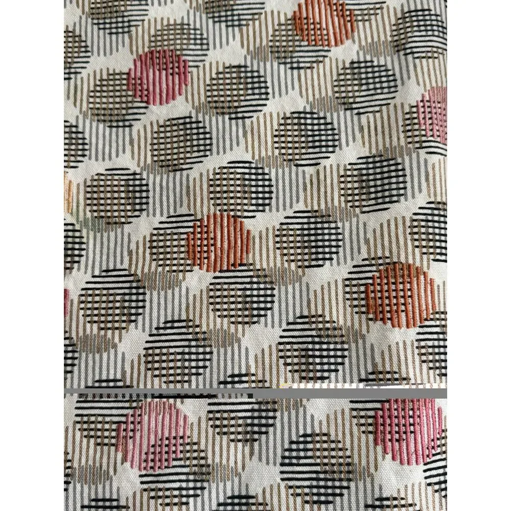Crate & Barrel Orazi Table Runner 14x90 Cotton Geometric Embroidered Decor